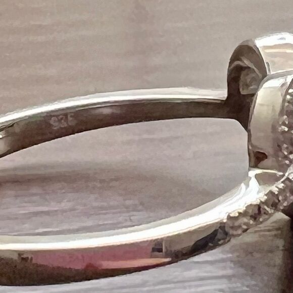 925 Sterling Silver CZ Diamond Heart Knot Sizes 6&7 - Picture 6 of 6